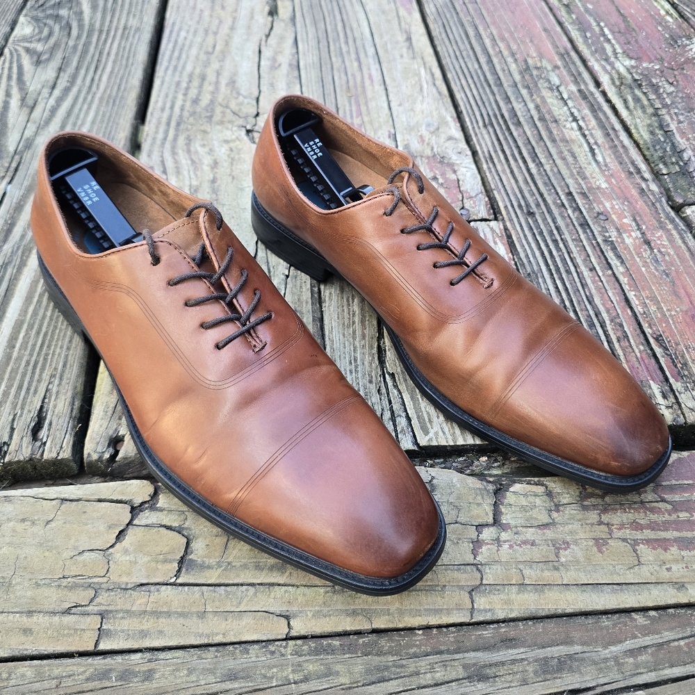 Kenneth Cole New York Ticketpod Techni-Cole Brown/Cognac Leather Shoes Size 11